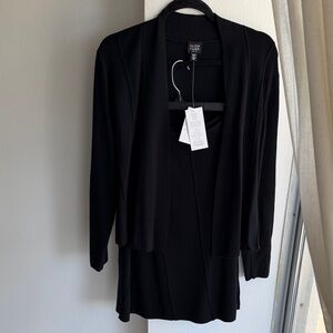 Eileen Fisher Black Open-Front Knit Cardigan and Dress Set